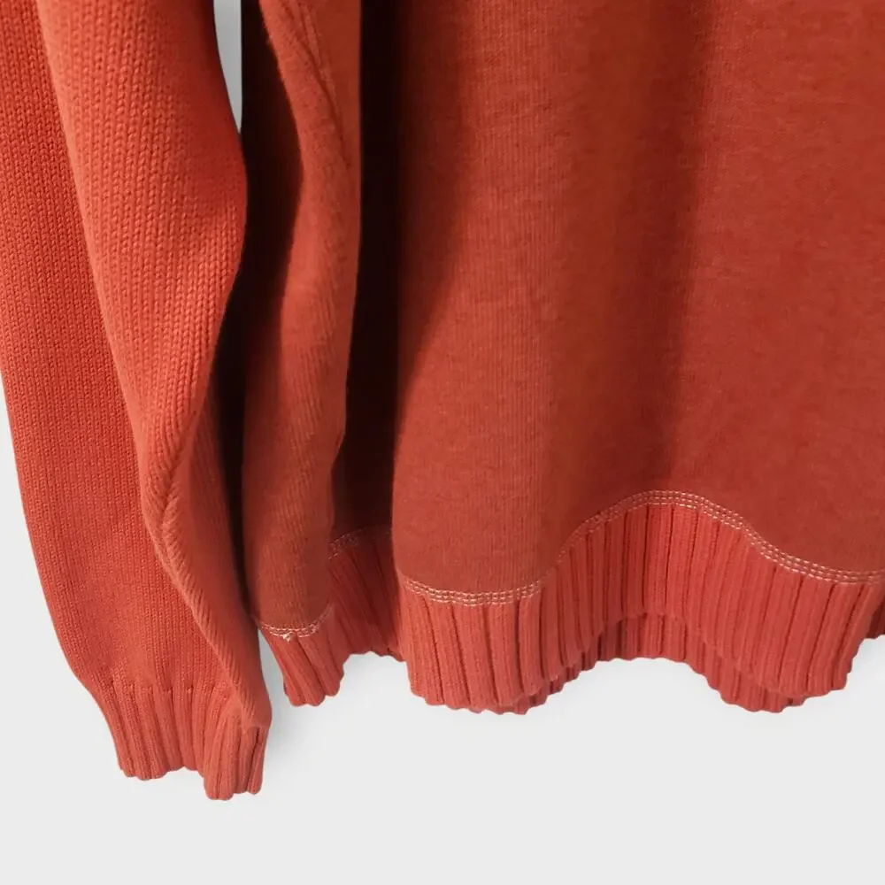 Tommy‎ Bahama Mens Colorblock Raglan Crewneck Sweater Orange Sz XXL Preppy Retro